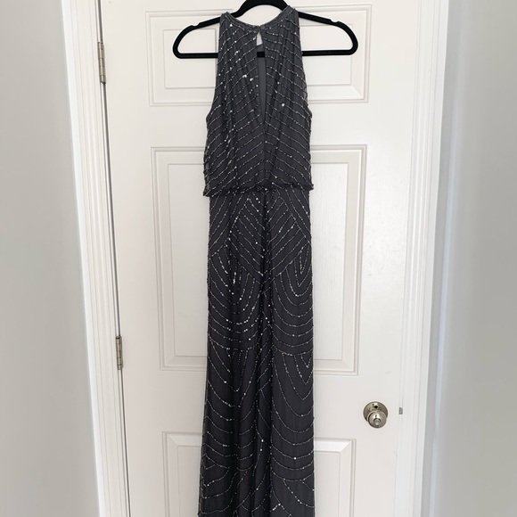 Art Deco Beaded Blouson Dress with Halter Neckline - Picture 7 of 8